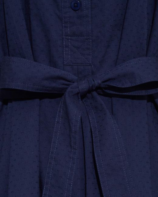 Draper James Blue Ellie Pleated Shirtdress In Cotton Dobby