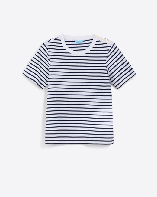 Draper James Blue Crewneck T-shirt In Nautical Stripe