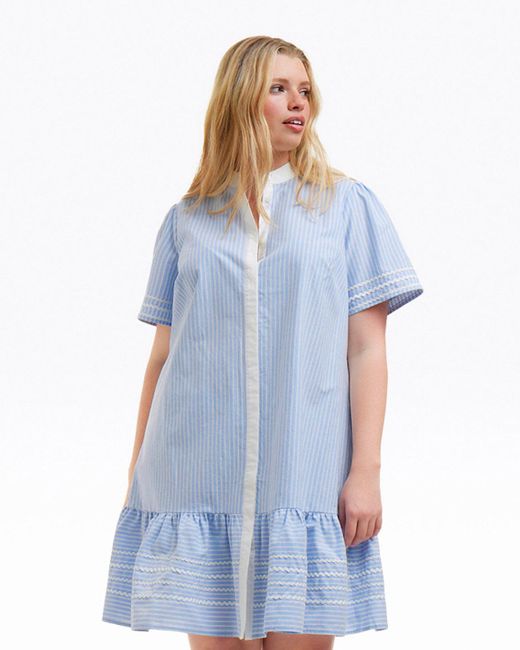 Draper James Blue Molly Mini Dress In Oxford Shirting