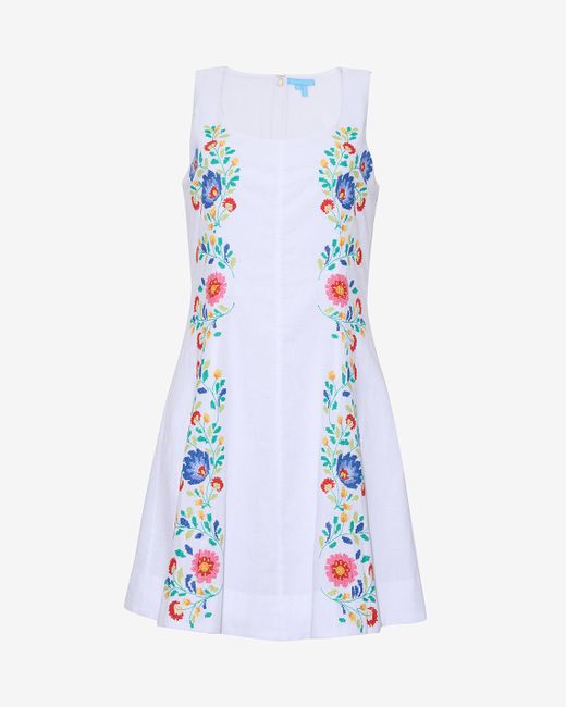 Draper James White Primrose Mini Dress With Floral Embroidery