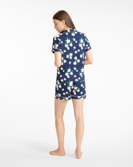 Draper James Blue Sara Pajama Set In Navy Magnolia