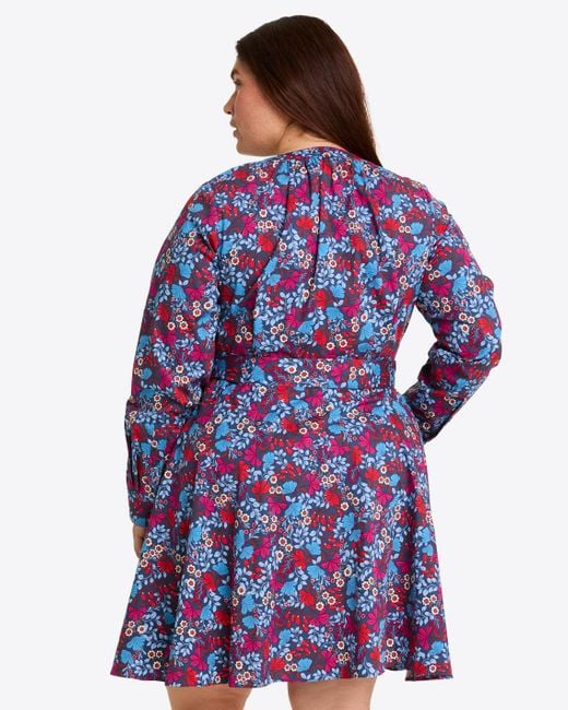 Draper James Blue Imogen Mini Shirtdress In Stretch Poplin