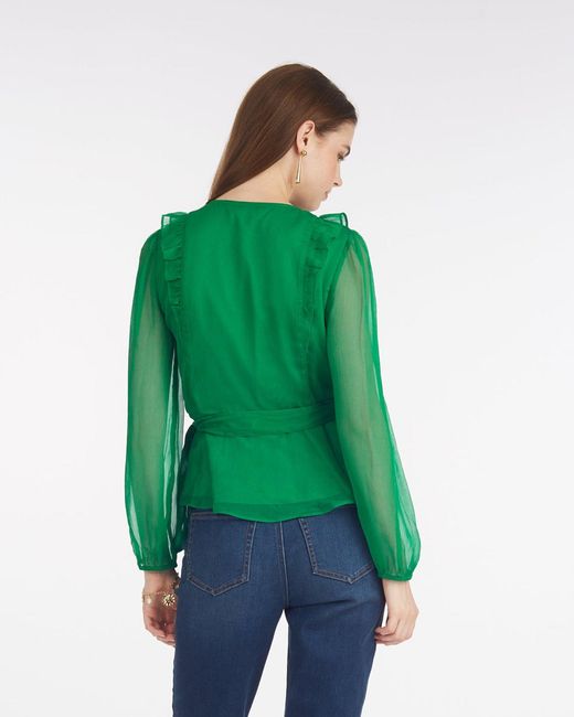 Draper James Green Wrap Top