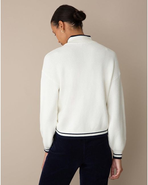 Draper James White Quarterzip Sweater