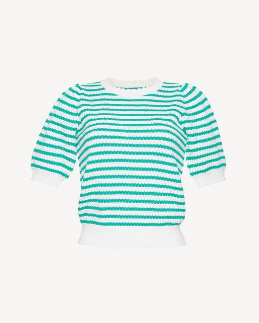 Draper James Green Short Sleeve Pointelle Sweater