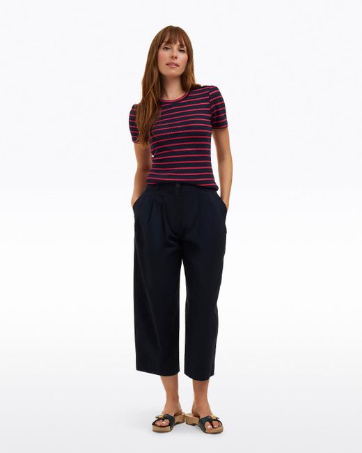 Draper James Red Stripe Crewneck Tee
