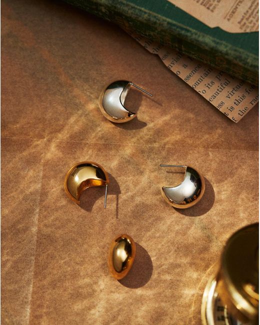 Draper James Metallic Domed Stud In Gold