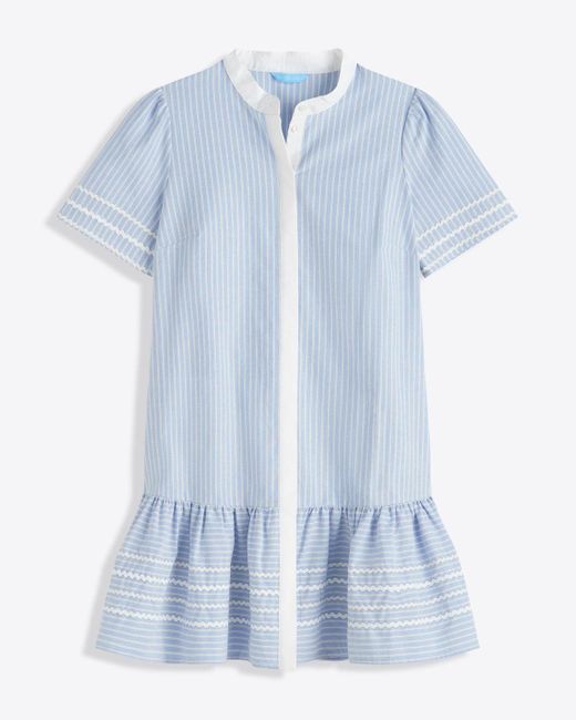 Draper James Blue Molly Mini Dress In Oxford Shirting