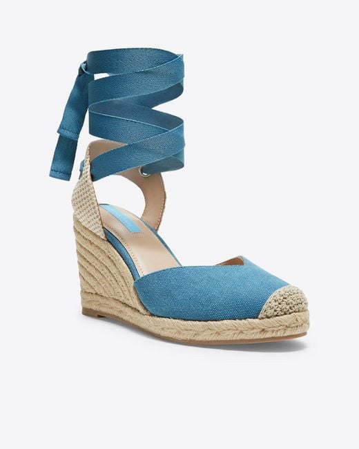 Draper James Blue Espadrille Wedge