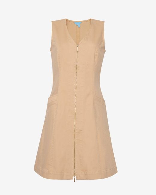 Draper James Natural Sienna Sleeveless V-neck Mini Dress In Croissant