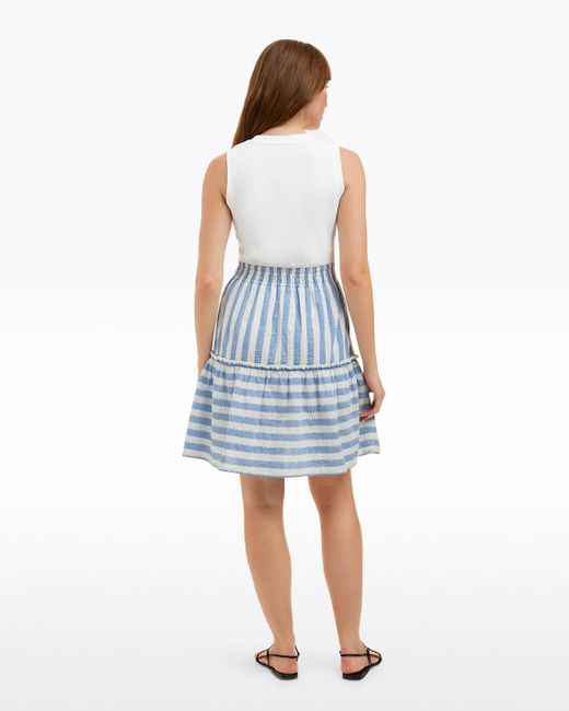 Draper James Blue Arden Mixed Media Shirtdress In Wave Stripe