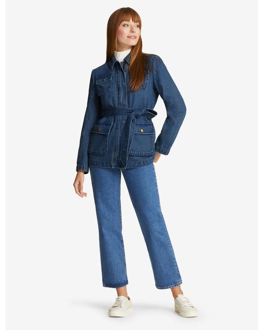 Draper James Blue Field Jacket In Dark Wash Denim