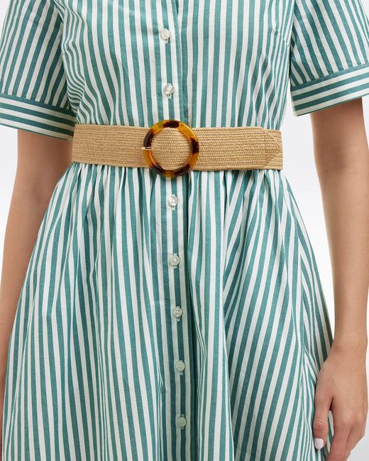 Draper James Blue Raffia Belt
