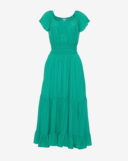 Draper James Berkeley Smocked Waist Midi Dress In Green