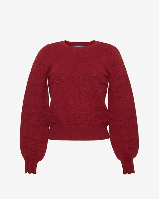 Draper James Red Long-sleeve Pointelle Sweater