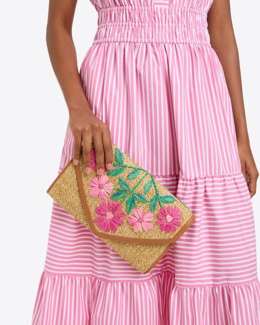Draper James Pink Embroidered Clutch