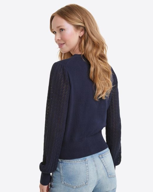 Draper James Blue Button Front Cardigan In Navy