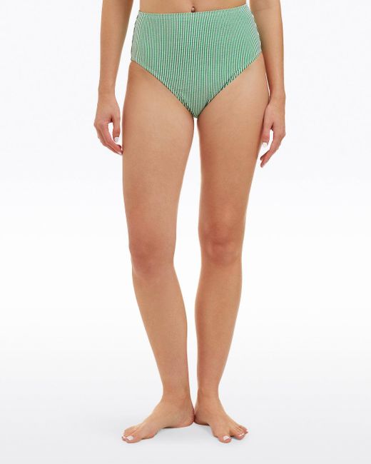 Draper James Green Seersucker Halter Bandeau Tankini