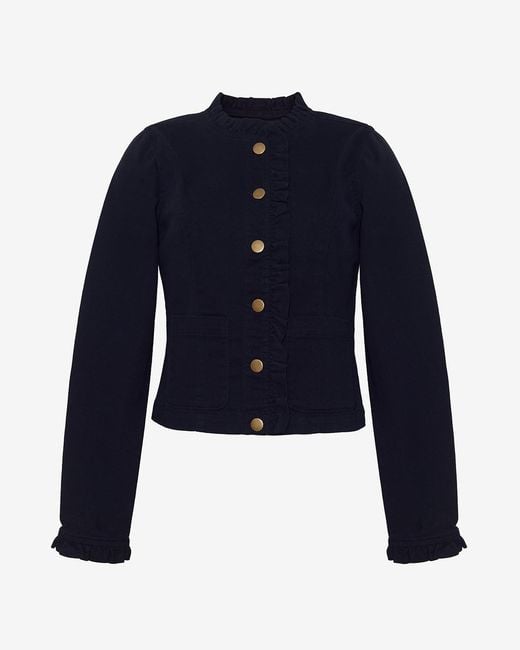 Draper James Blue Ruffle Denim Jacket
