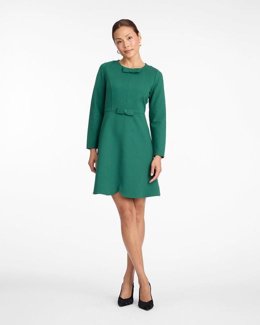 Draper James Long-sleeve Sadie Shift Dress In Evergreen | Lyst