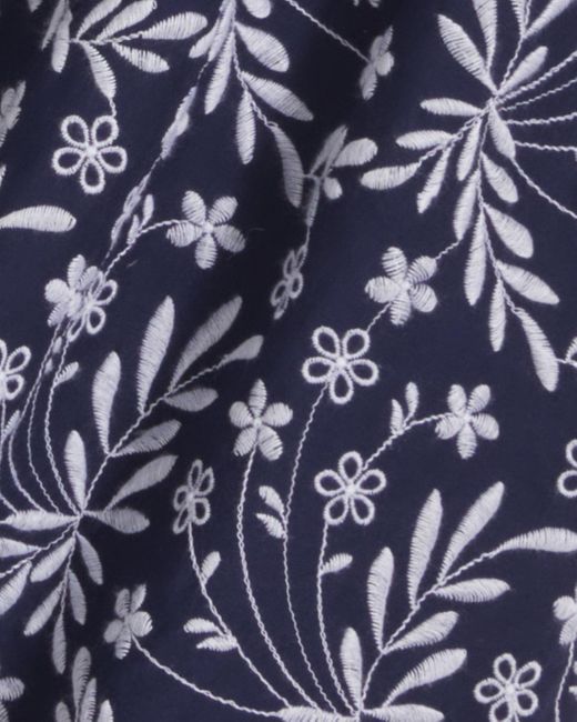 Draper James Blue Rhonda Flutter Sleeve Wrap Dress In Embroidered Floral
