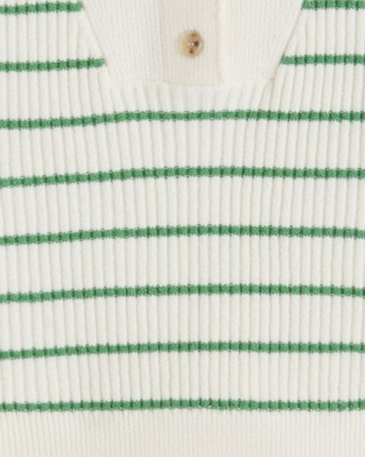 Draper James Gray Striped Button Front Sweater