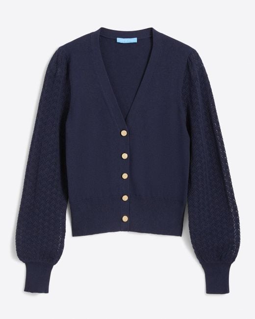 Draper James Blue Button Front Cardigan In Navy