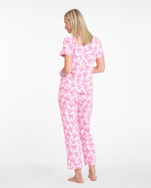 Draper James Pink Linda Pajama Set In Be Mine Bow