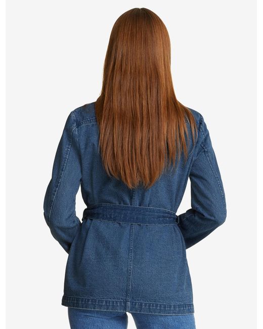 Draper James Blue Field Jacket In Dark Wash Denim