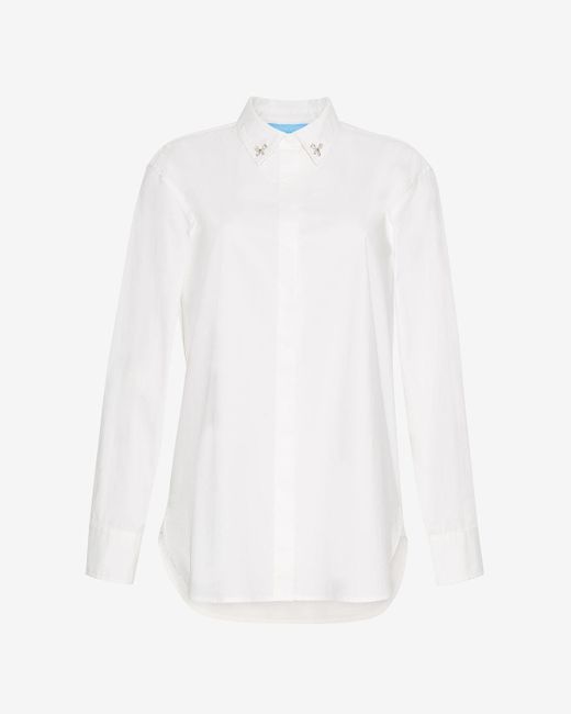 Draper James Button Down Top In White