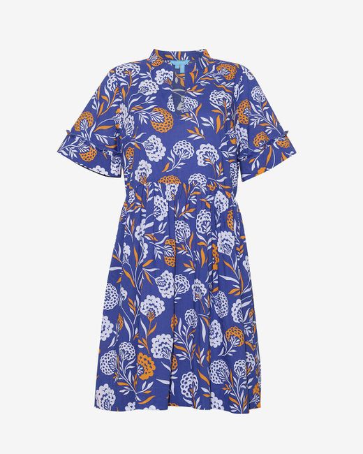 Draper James Blue Simone Mini Dress In Abstract Dahlia