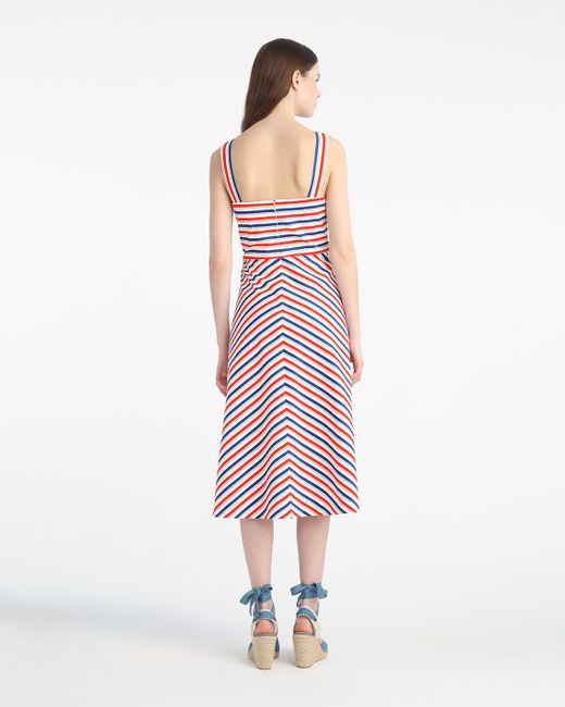 Draper James Pink Angela Love Circle Midi Dress In Americana Stripes