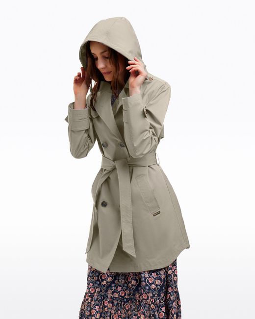 Draper James Natural Meghan Trench Coat In Spring Sage