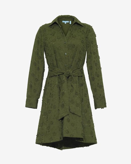 Draper James Green Layla Shirtdress In Olive Embroidered Floral