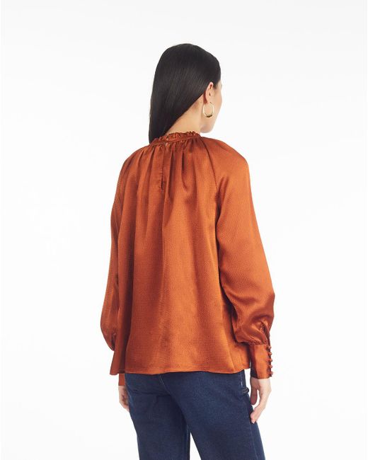 Draper James Orange Long-sleeve Top In Gingerbread