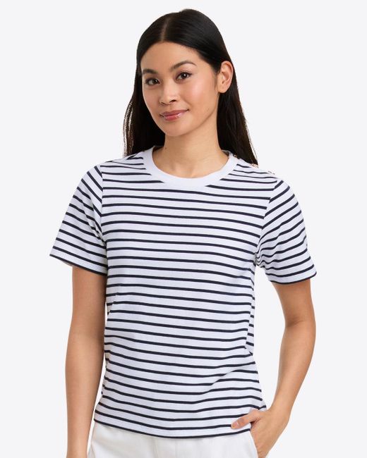 Draper James Blue Crewneck T-shirt In Nautical Stripe