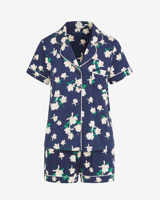 Draper James Blue Sara Pajama Set In Navy Magnolia