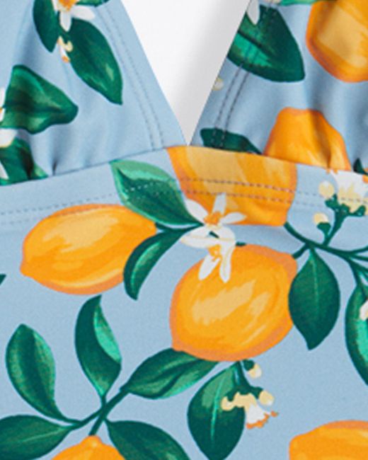 Draper James Blue Lemon Blossom Triangle Tankini