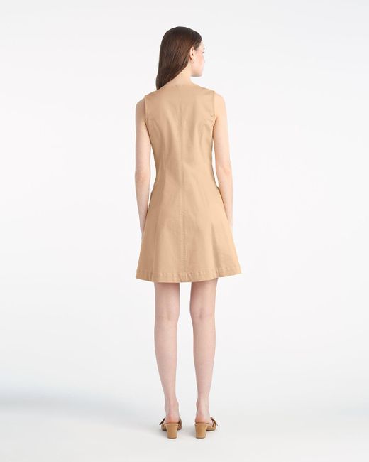 Draper James Natural Sienna Sleeveless V-neck Mini Dress In Croissant