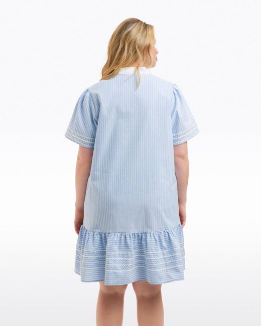 Draper James Blue Molly Mini Dress In Oxford Shirting