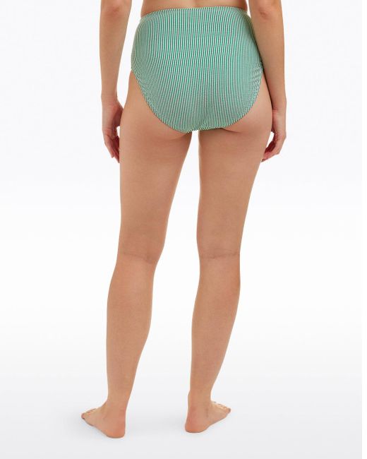 Draper James Green Seersucker Halter Bandeau Tankini