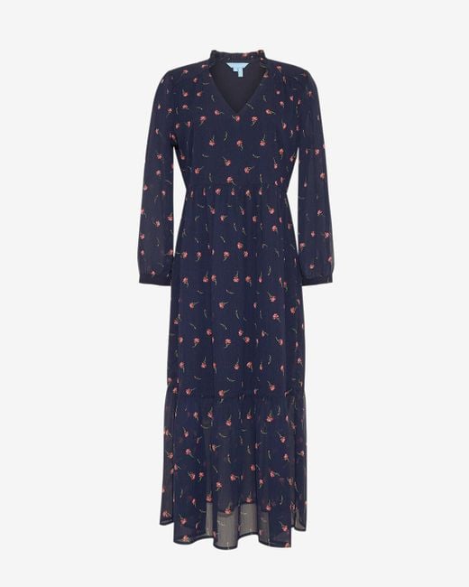 Draper James Blue Katie Midi Dress In Ditsy Autumn Flowers