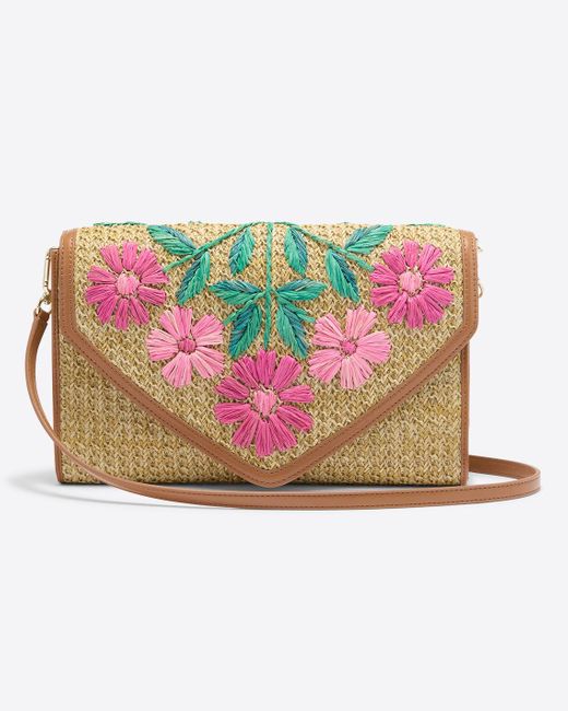 Draper James Pink Embroidered Clutch