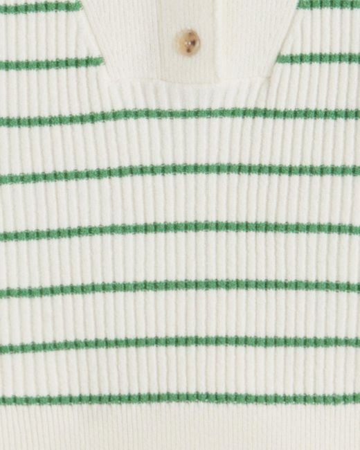 Draper James Gray Striped Button Front Sweater