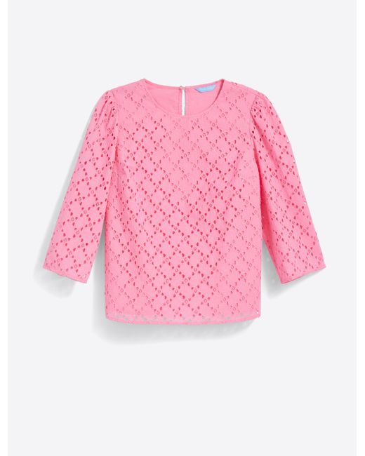 Draper James Pink Claire Top In Eyelet