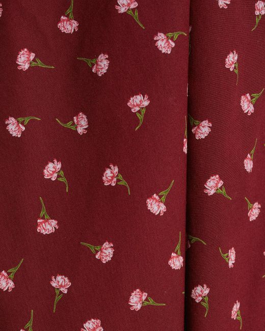 Draper James Red Lily Long-sleeve Mini Dress In Burgundy Buds