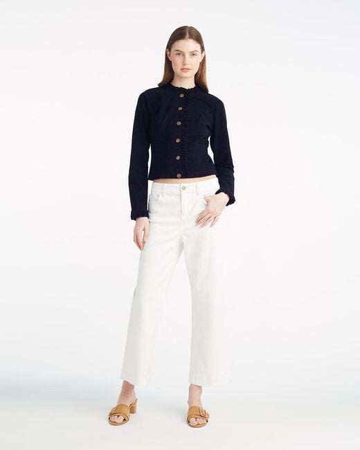 Draper James Blue Ruffle Denim Jacket