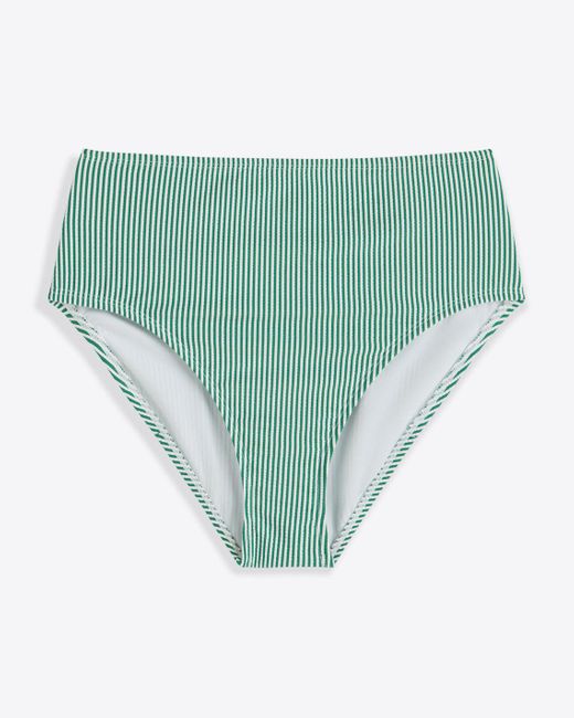 Draper James Green Seersucker Halter Bandeau Tankini