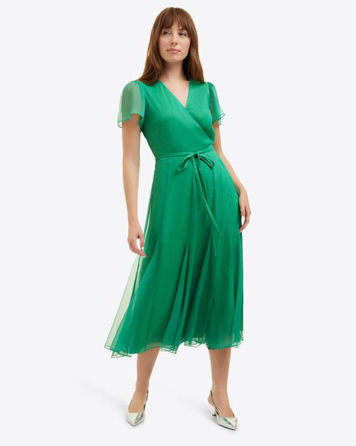 Draper James Green Daphne Midi Wrap Dress
