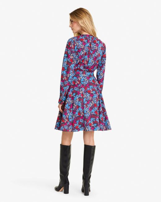 Draper James Blue Imogen Mini Shirtdress In Stretch Poplin